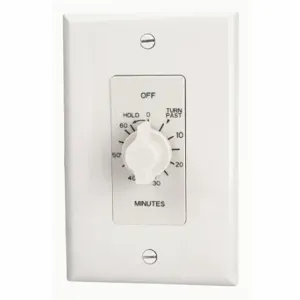 TORK A560MHW Spring-Wound Timer, 0 To 60 Min, White, Hold Feature, 20 A Max. Amps, 125Vac, 1 Gangs | CU6UNQ 52ZC39