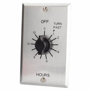 TORK C512H Spring-Wound Timer, 0 To 12 Hr, Silver, 20 A Max. Amps, 125Vac, 1 Gangs | CU6UNV 52ZC17