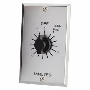 TORK C515M Spring-Wound Timer, 0 To 15 Min, Silver, 20 A Max. Amps, 125Vac, 1 Gangs | CU6UNA 52ZC12