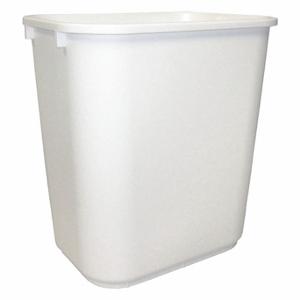 TOUGH GUY 12X227 Wastebasket, Rectangular, White, 7 gal Capacity, 14 1/2 Inch Width/Dia, 10 1/2 Inch Dp | CU6VHF