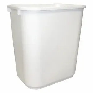 TOUGH GUY 12X227 Wastebasket, Rectangular, White, 7 gal Capacity, 14 1/2 Inch Width/Dia, 10 1/2 Inch Dp | CU6VHF