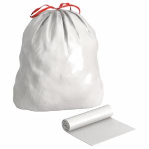 TOUGH GUY 1DZE5 Drawstring Trash Can Liner White - Pack Of 150 | AA9MWZ