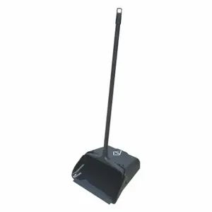 TOUGH GUY 1VAJ6 Long Handled Dust Pan Plastic 12-1/2 W Black | AB3RXB