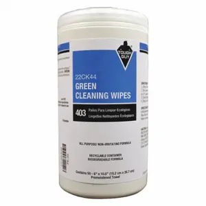 TOUGH GUY 22CK44 Green Cleaning Wipes Canister PK6 | AG9RVC