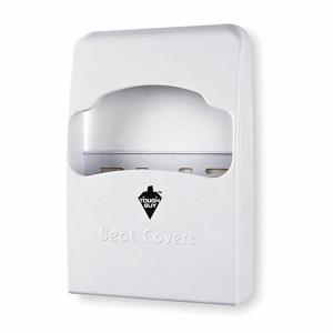 TOUGH GUY 2VEX7 Toilet Seat Cover Dispenser, 1/4 Fold, 200 Seat Covers, White, Plastic | CJ3QPU