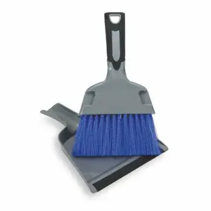 TOUGH GUY 2ZPC5 Mini Dust Pan With Brush Silver And Blue | AC4GDM