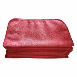 TOUGH GUY 32UV02 Microfiber Towel Red 12 x 12 inch PK12 | AH3LLM