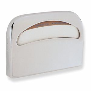 TOUGH GUY 3P916 Toilet Seat Cover Dispenser, 1/2 Fold, 250 Seat Covers, Silver, Steel | CJ3QPV