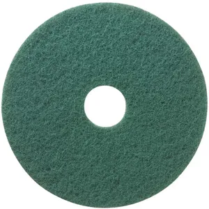 TOUGH GUY 402W22 Round Scrubbing Pad, Green, Non-Woven, Nylon Fiber, Size 14 | AX3MWD