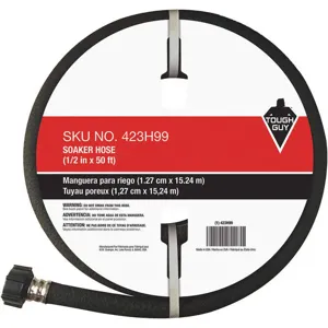 TOUGH GUY 423H99 Water Hose, PVC, 50ft Long, 1/2 Dia., Black | AX3MNZ