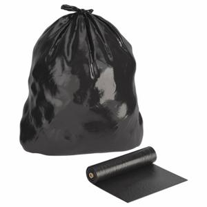 TOUGH GUY 52WX84 30 Gal. Super Heavy Trash Bags, Black, Cored Roll of 75 | CD2LKU