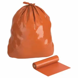 TOUGH GUY 52WX85 30 Gal. Super Heavy Trash Bags, Orange, Cored Roll of 75 | CD2LKV