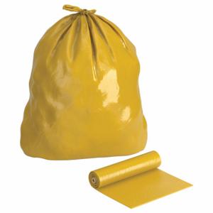 TOUGH GUY 52WX89 45 Gal. Super Heavy Trash Bags, Yellow, Cored Roll of 75 | CD2LKY