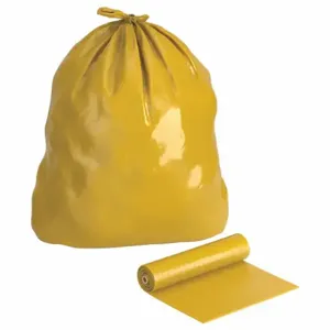 TOUGH GUY 52WX86 30 Gal. Super Heavy Trash Bags, Yellow, Cored Roll of 75 | CD2LKW