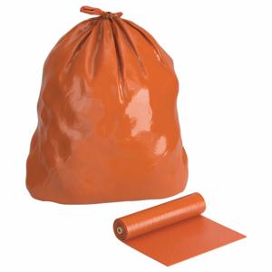 TOUGH GUY 52WX88 45 Gal. Super Heavy Trash Bags, Orange, Cored Roll of 75 | CD2LKX