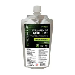 TRACERLINE TP100ED-5 Fluorescent Leak Detection Dye, 5 oz., Foil Pouch universal/ester A/C oil | CL3WTT