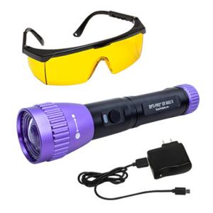 TRACERLINE TPOPUVMR Inspection UV Flashlight, Cordless, Rechargeable, Violet LED, With Li-Ion Battery, Glass | CL3WVZ