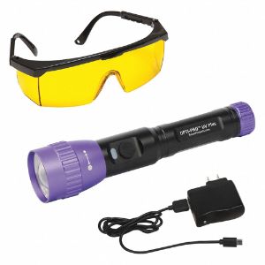 TRACERLINE TPOPUVP UV Leak Detection Kit, Cordless Violet LED Flashlight, Charger, Glass | CE9CNK 55NP85