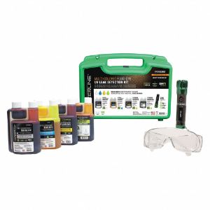 TRACERLINE TPUV93HD UV Leak Detection Kit, Flashlight, Fluid Dyes, Medium Green Carrying Case | CE9CNM 55NP87