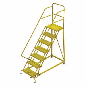 TRI-ARC KDEC107246-Y Rolling Ladder, Steel, Safety Angle, 7-Step | CU6WYC 231C91