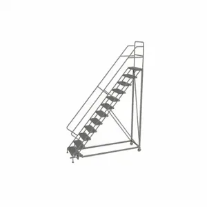 TRI-ARC KDEC112246 Rolling Ladder, 120 Inch Platform Height, 17 Inch Platform Depth, 24 Inch Platform Width | CU6WNV 25NV56