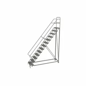 TRI-ARC KDEC113242 Rolling Ladder, 130 Inch Platform Height, 17 Inch Platform Depth, 24 Inch Platform Width | CU6WPB 25NV57