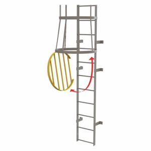 TRI-ARC OPFS04-Y Ladder, Fixed, Steel, Cage Door | CU6WJK 231F17