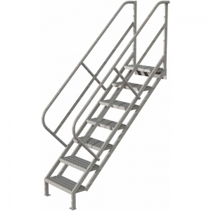 TRI-ARC WISS107242 Steel Stair Unit, 66-1/2 Inch Top Step Height, Serrated Step Tread | CD2GDM 420R86