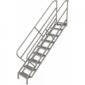 TRI-ARC WISS109242 Steel Stair Unit, 85-1/2 Inch Top Step Height, Serrated Step Tread | CD2GDP 420R88