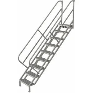 TRI-ARC WISS109242 Steel Stair Unit, 85-1/2 Inch Top Step Height, Serrated Step Tread | CD2GDP 420R88