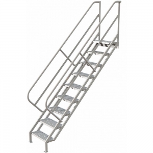 TRI-ARC WISS109246 Steel Stair Unit, 85-1/2 Inch Top Step Height, Perforated Step Tread | CD2GDG 420R81