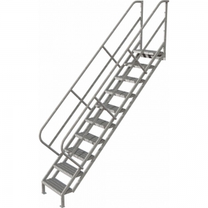 TRI-ARC WISS110242 Steel Stair Unit, 95 Inch Top Step Height, Serrated Step Tread | CD2GDQ 420R89