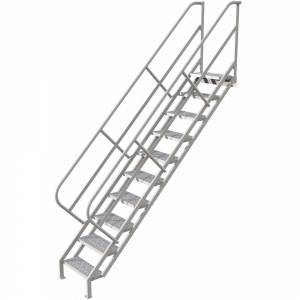 TRI-ARC WISS110246 Steel Stair Unit, 95 Inch Top Step Height, Perforated Step Tread | CD2GDH 420R82