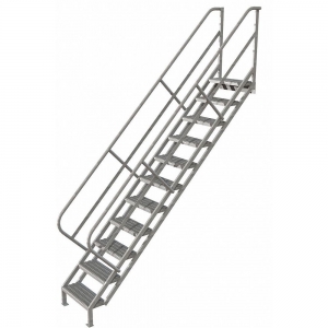 TRI-ARC WISS111242 Steel Stair Unit, 104-1/2 Inch Top Step Height, Serrated Step Tread | CD2GDR 420R90