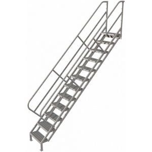 TRI-ARC WISS112242 Stahltreppeneinheit, 114 Zoll obere Stufenhöhe, gezahnte Stufenstufe | CD2GDT 420R91