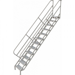 TRI-ARC WISS112246 Stahltreppeneinheit, 114 Zoll obere Stufenhöhe, perforierte Stufenstufe | CD2GDK 420R84