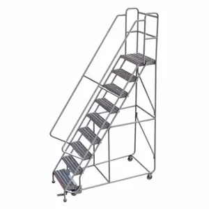 TRI-ARC WLAR109244 Rolling Ladder, 90 Inch Platform Height, 14 Inch Platform Depth, 24 Inch Platform Width | CU6WXQ 25NY54