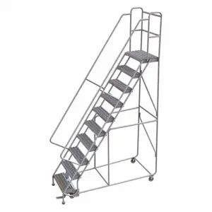 TRI-ARC WLAR110245 Rolling Ladder, 100 Inch Platform Height, 14 Inch Platform Depth, 24 Inch Platform Width | CU6WMW 25NY63