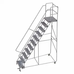 TRI-ARC WLAR111245-D4 Rolling Ladder, 110 Inch Platform Height, 21 Inch Platform Depth, 24 Inch Platform Width | CU6WNK 25NY70