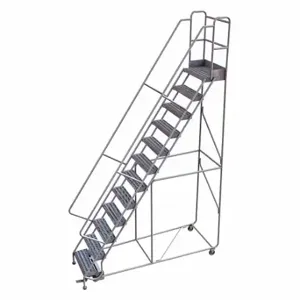 TRI-ARC WLAR112244 Rolling Ladder, 120 Inch Platform Height, 14 Inch Platform Depth, 24 Inch Platform Width | CU6WNU 25NY72