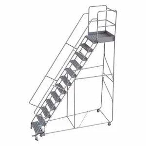 TRI-ARC WLAR112245 Rolling Ladder, 120 Inch Platform Height, 14 Inch Platform Depth, 24 Inch Platform Width | CU6WNT 25NY75