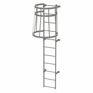 TRI-ARC WLFC1111 Fixed Ladder with Safety Cage, 10 ft, 10 ft Top Step Height, 11 Steps | CU6WJH 25NY78