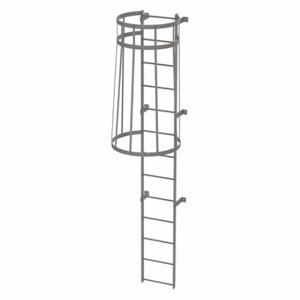 TRI-ARC WLFC1113 Fixed Ladder with Safety Cage, 12 ft, 12 ft Top Step Height, 13 Steps | CU6WGR 25NY80