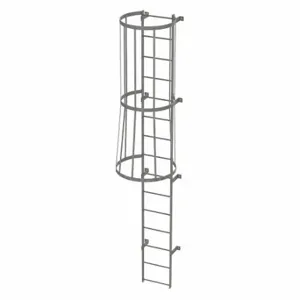 TRI-ARC WLFC1115 Fixed Ladder with Safety Cage, 14 ft, 14 ft Top Step Height, 15 Steps | CU6WGV 25NY82