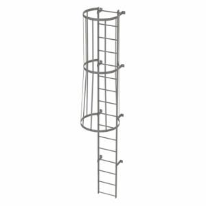 TRI-ARC WLFC1116 Fixed Ladder with Safety Cage, 15 ft, 15 ft Top Step Height, 16 Steps | CU6WGX 25NY83