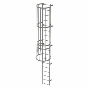 TRI-ARC WLFC1118 Fixed Ladder with Safety Cage, 17 ft, 17 ft Top Step Height, 18 Steps | CU6WHB 25NY85
