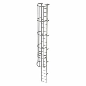 TRI-ARC WLFC1124 Fixed Ladder with Safety Cage, 23 ft, 23 ft Top Step Height, 24 Steps | CU6WHP 25NY91