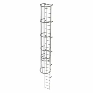 TRI-ARC WLFC1125 Fixed Ladder with Safety Cage, 24 ft, 24 ft Top Step Height, 25 Steps | CU6WHR 25NY92