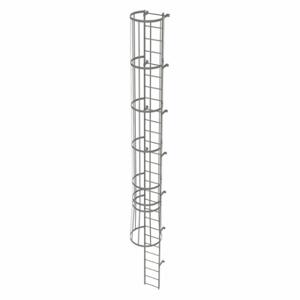 TRI-ARC WLFC1128 Feste Leiter mit Sicherheitskäfig, 27 Fuß, 27 Fuß obere Stufenhöhe, 28 Stufen | CU6WHW 25NY95