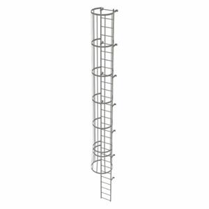 TRI-ARC WLFC1129 Feste Leiter mit Sicherheitskäfig, 28 Fuß, 28 Fuß obere Stufenhöhe, 29 Stufen | CU6WHY 25NY96